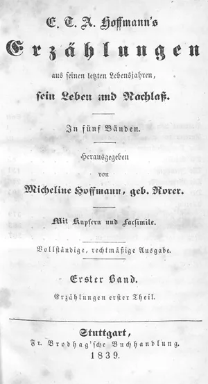 Hoffmann, E. T. A. – Récits de ses dernières années