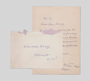 Benn, Gottfried – Brief an Walter Lennig. 1956