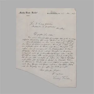 Fulda, Ludwig – Brief über Theaterzensur. 1927