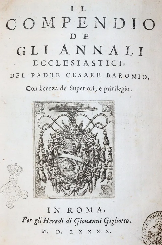 Baronius,C. – Il compendio de gli annali ecclesiastici