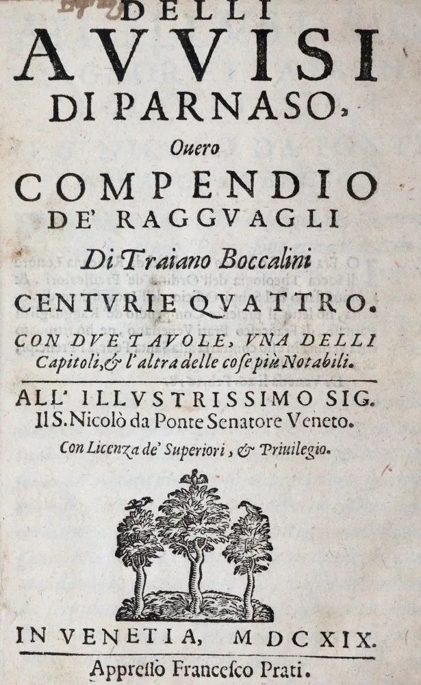 Boccalini,T. – Delli Avvisi Di Parnaso, Quero Compendio de' Raggvagli