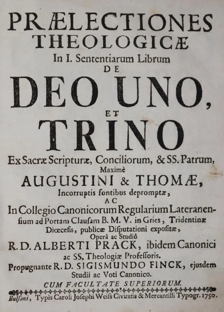 Prack,A. – Praelectiones theologicae, in I