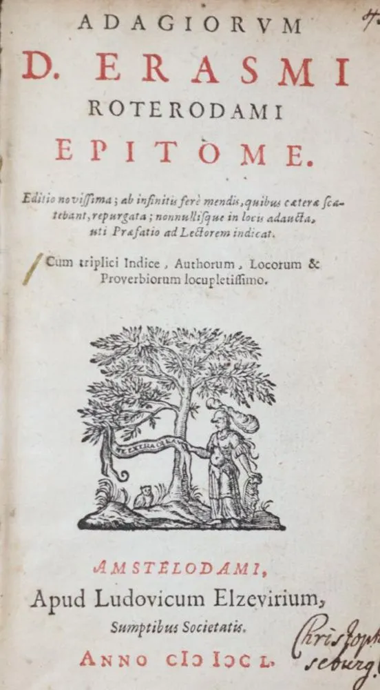 Erasmus Roterodamus,D. – Adagiorum epitome