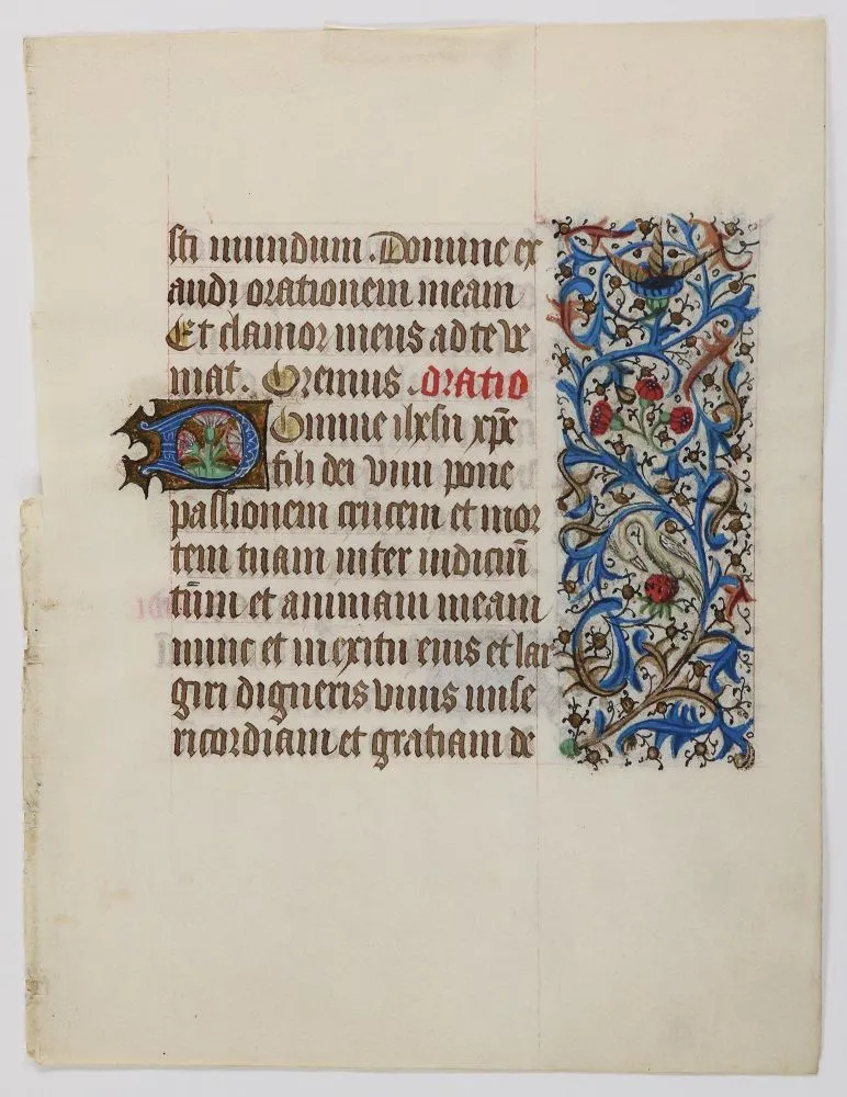 Feuillet d'heures. – 1 feuillet écrit recto-verso