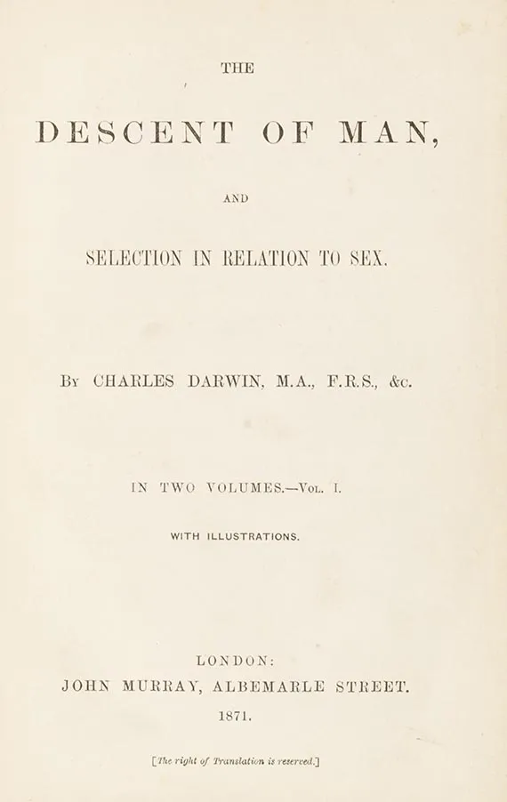 Charles Darwin, The descent of man, 2 bind