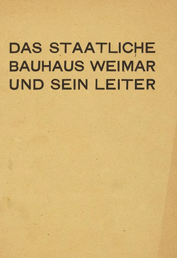 Bauhaus, il Bauhaus statale e il suo direttore