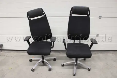 2 scaune rotative Sedus Stoll, model Swing Up, cu tetieră, defecte, pentru pasionați