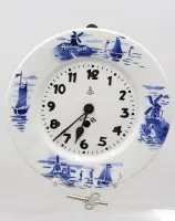 Orologio da cucina più vecchio, motivi olandesi, ceramica/metallo