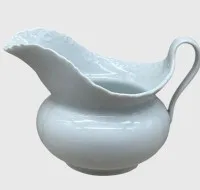 Salsiera, bianca "Meissen", XIX sec., spade molate, altezza 10 cm