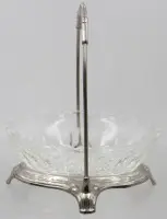 Glasskål i forsølvet holder i jugendstil