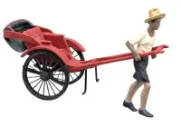 Rikshaw af tin "Heritage Workshop TM", længde 9 cm