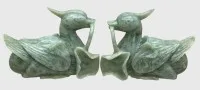 Pár kachen mandarínských, jadeit, v. 8 cm, d. 10 cm