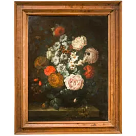 „Blumenstillleben“, wohl Deutsche Schule, 2. Hälfte 18. Jhdt.