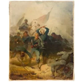 《旗帜冲锋的战斗场景》，Johann Friedrich Engel（曼海姆 1844 – 1898 慕尼黑），19世纪末