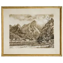 《Gebirgslandschaft》，归于 Werner Peiner（杜塞尔多夫 1897–1984 莱希林根）