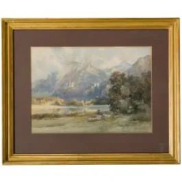 „Neuschwanstein a Hohenschwangau“, Edward Theodore Compton (Londýn 1849–1921 Feldafing)