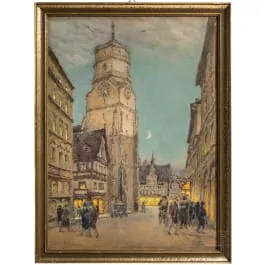 《Aus Stuttgart》（Stiftskirche），Otto Jung（巴林根-奥斯特多夫1867–1935，斯图加特），1929年