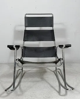 Sedia a dondolo in stile Bauhaus, Francia, anni 1970
