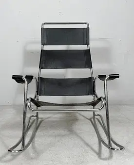 Sedia a dondolo in stile Bauhaus, Francia, anni 1970