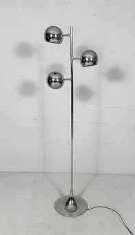 Lampada da terra Mid Century con base Tulip, Eye Ball, Germania, anni 1970