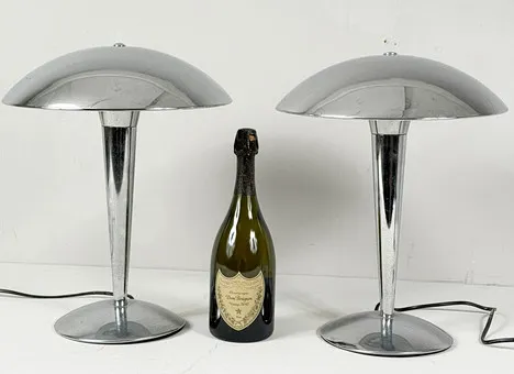 Set di 2 lampade a fungo in stile Art Deco.