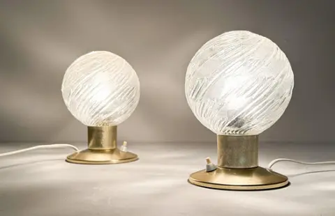 طقم من مصباحي طاولة Mid Century Globe من Doria، ألمانيا، السبعينيات