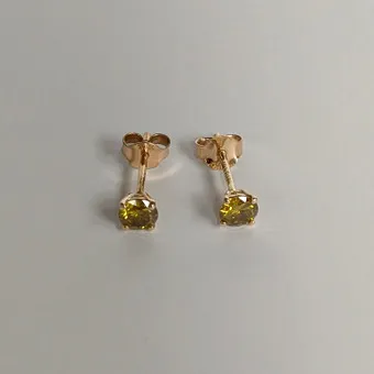 Pendientes de diamante - oro amarillo de 14 kt.