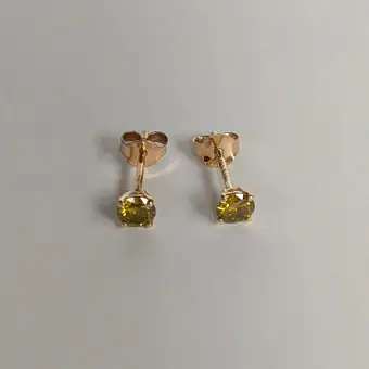 Pendientes de diamante - oro amarillo de 14 kt.