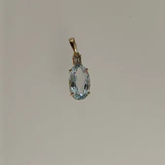 海蓝宝石钻石吊坠，黄金（14K），2.67 克拉