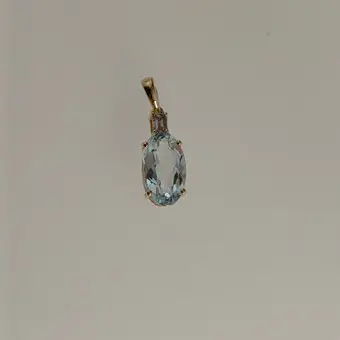 Colgante de aguamarina y diamante, oro amarillo (14 K), 2,67 ct.