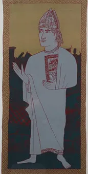 圣尼古拉斯 - 纸上彩色版画，1990年。