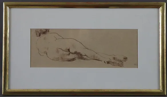 PELLEGRINI, ALFRED HEINRICH. - 躺卧裸体，纸上粉彩。