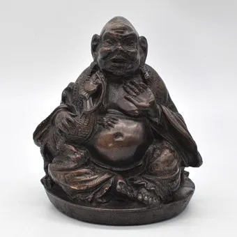 弥勒佛，雕塑，石材，手工制作，约1950年越南，有MR字母标记。