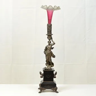 CAM EK PARÇALI ANTİK SOFRA SÜSÜ, "DEMETER", FRANSA YAKLAŞIK 1870.