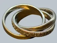 Bague triple, argent 925, pierre centrale claire, 8,51 g, taille env. 54