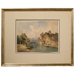 „Il sobborgo di Au presso Monaco“, Anton Doll (Monaco di Baviera 1826–1887), seconda metà del XIX secolo