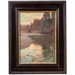 „Isaraltwasser, Januar Abend", Carl Bössenroth (Berlin 1863–1935), 1899