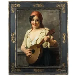 Hans Hassenteufel（1887 - 1943），《Musikantin mit Mandoline》，慕尼黑，20世纪上半叶