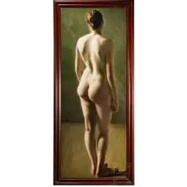 „Nudo femminile di schiena in piedi“, siglato e datato „A. G. 94“