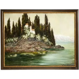 „Südliche Landschaft", bezeichnet „H. v. Preuschen“, 20. Jhdt.
