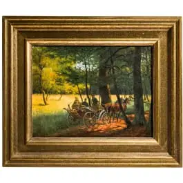 „Jagdwagenszene”, Reinhold Feussner (Tucheler Heide, Westpreußen 1886–1971 Bad Harzburg)