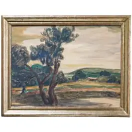 „Paesaggio”, Léon Detroy (Chinon 1859 – 1955 Saint-Germain-d'Arcé), attribuito