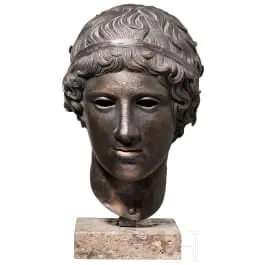 „Testa di efebo”, replica museale da modello antico, attribuita a Silvano Bertolin (n. 1938 Casarsa della Delizia), contemporanea