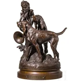 《Chiens au relais》，仿Prosper Lecourtier（Grémilly 1851–1924 巴黎）模型，19世纪末