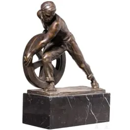 „Arbeiter mit Rad“, Ernst Seger (Neurode 1865–1939 Berlin)