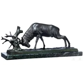 “击打的雄鹿”，Wilhelm Karl Robra（Berlinchen, Neumark 1876 - 1945），可能为20世纪初