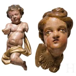 Putto i glava putta, južnonjemački, 18. st.