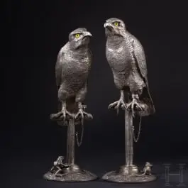 Dva velika srebrna sokola, Njemačka, Hanau, Wilhelm Weinranck, oko 1900.