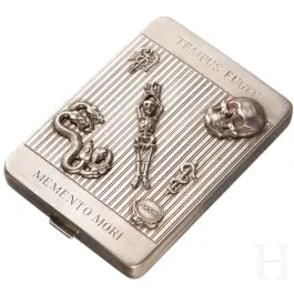 Kutija za cigarete Memento mori, Austro-Ugarska, 1872.–1922.