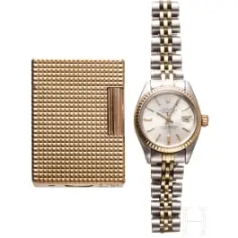 Montre pour femme Rolex « Lady Datejust » et briquet, années 1970 / Paris, 20e siècle